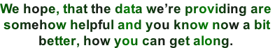 We hope, that the data we’re providing are   somehow helpful and you know now a bit             better, how you can get along.